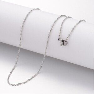 Silver Surgical Stainless Steel Delicate 1.5mm Cable Chain Necklace 20" Long